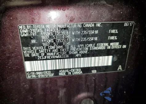 2017 Toyota Rav4 Se из США, поврежденный, VIN 2T3JFREVXHW663336